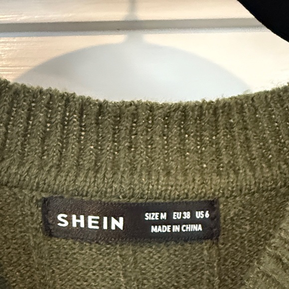 Olive Green Cable Knit Sweater Dress nwot - Picture 2 of 4